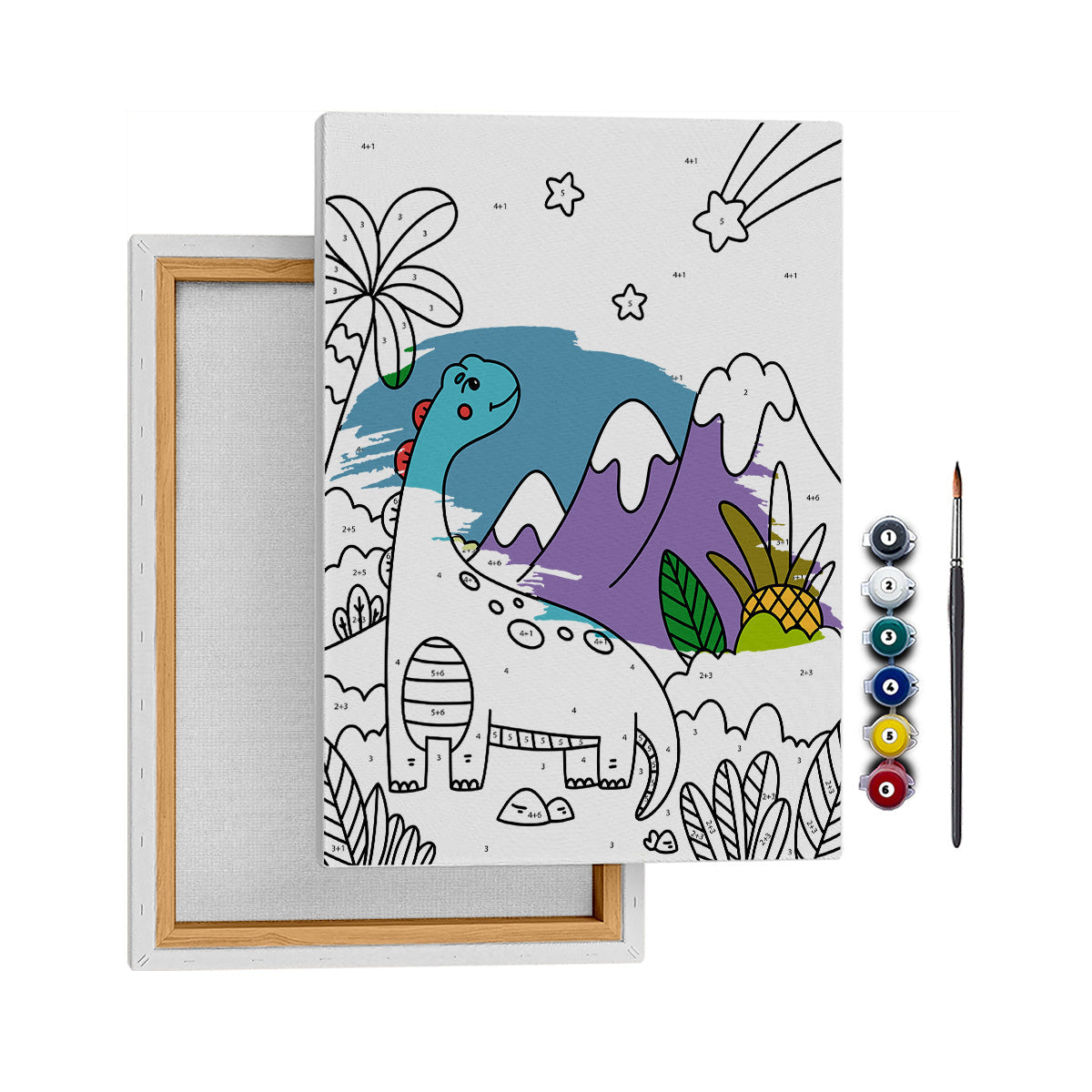 Gökyüzünü İzleyen Dino - 35x50cm - Boyama Tablo