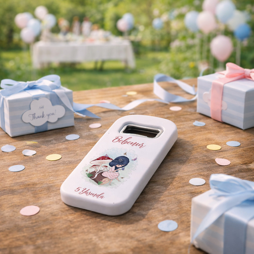 Kişiye Özel Peri Masalı Temalı Bebek Açacak Magnet | Kız Çocuk Doğum Günü Hediyelik