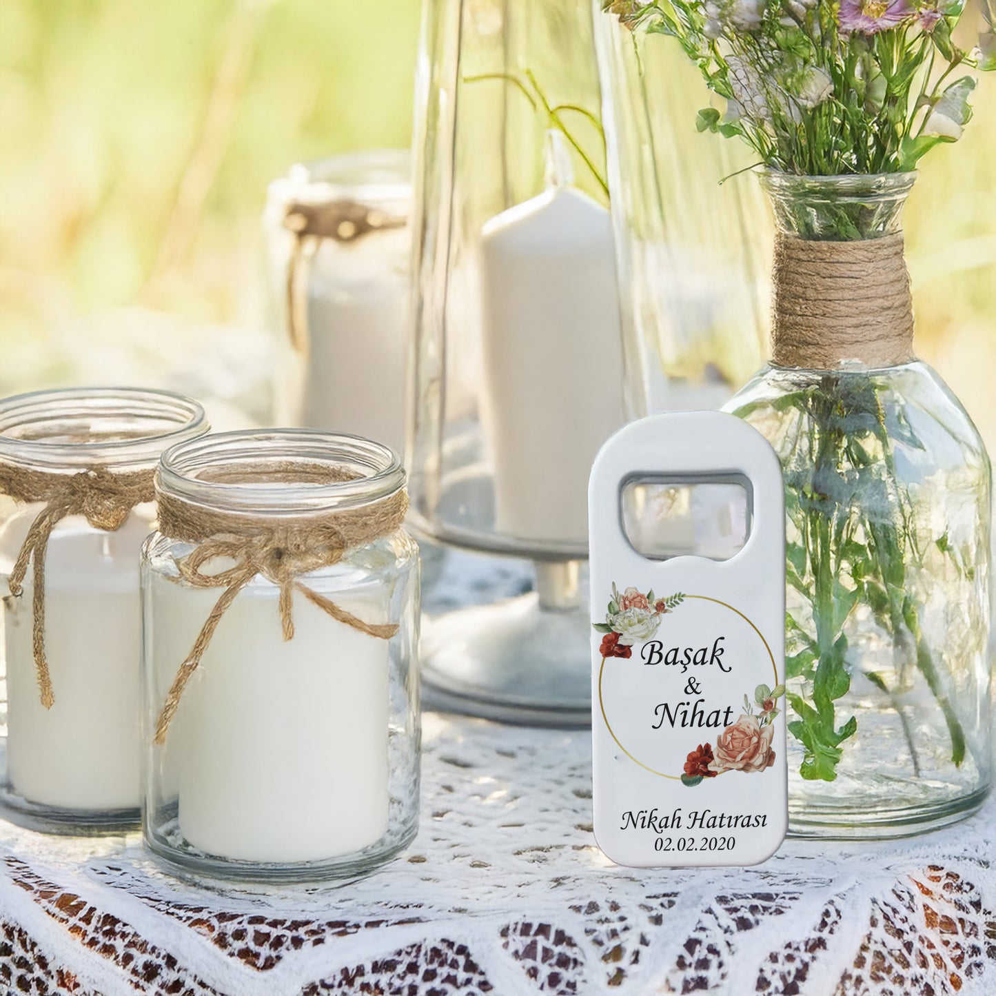 Vintage Gül Tasarımlı – Kişiye Özel Plastik Açacak Magnet