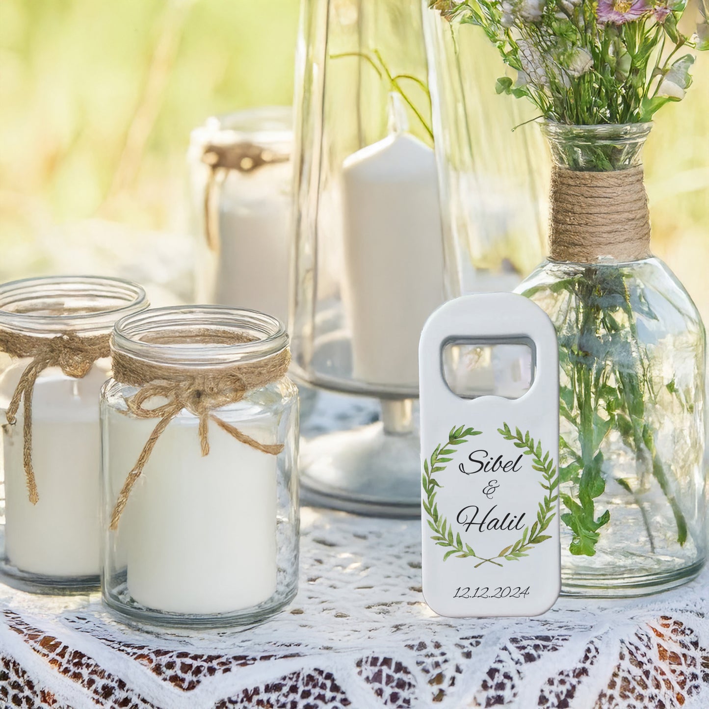 Zeytin Çelenk Tasarımlı – Kişiye Özel Plastik Açacak Magnet