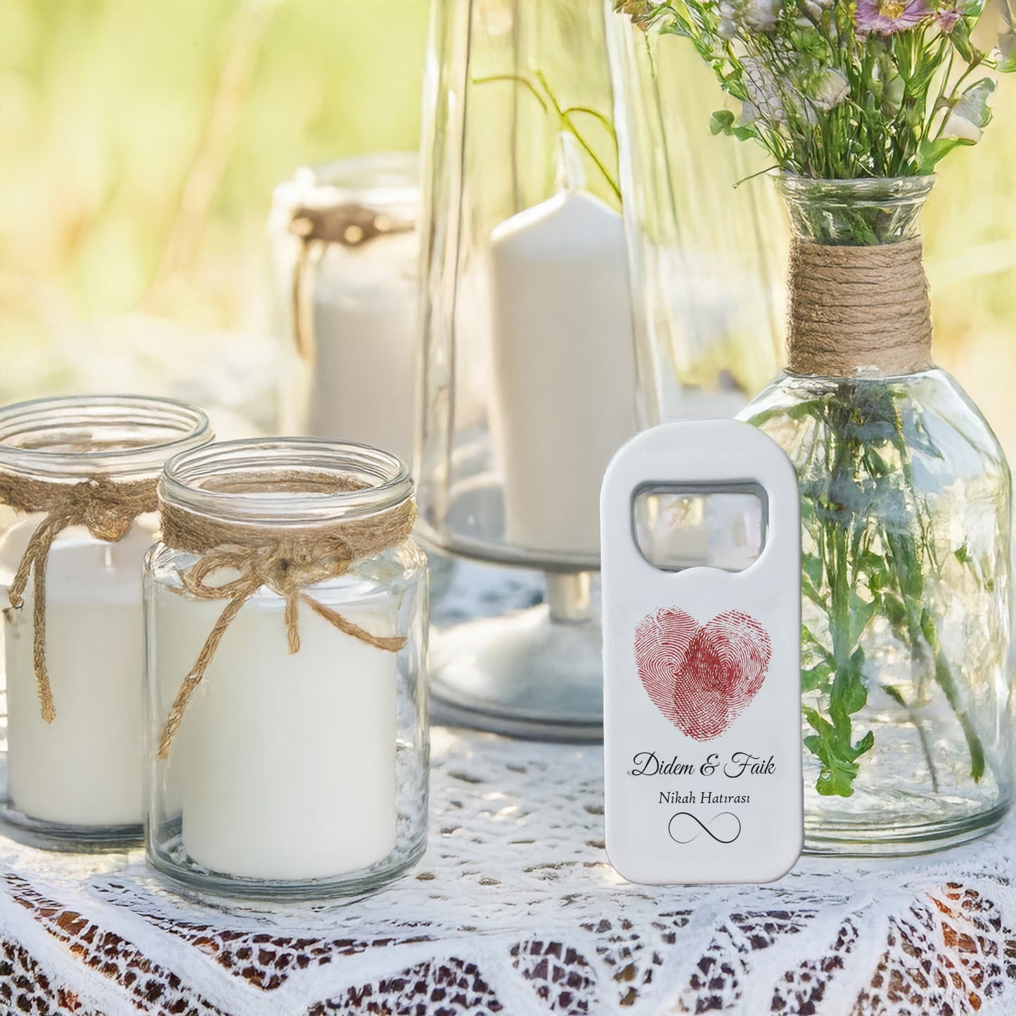 Kalp Parmak İzi Tasarımlı – Kişiye Özel Plastik Açacak Magnet