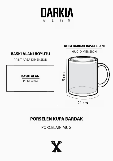 Türk Bozkurt Baskılı Porselen Kupa