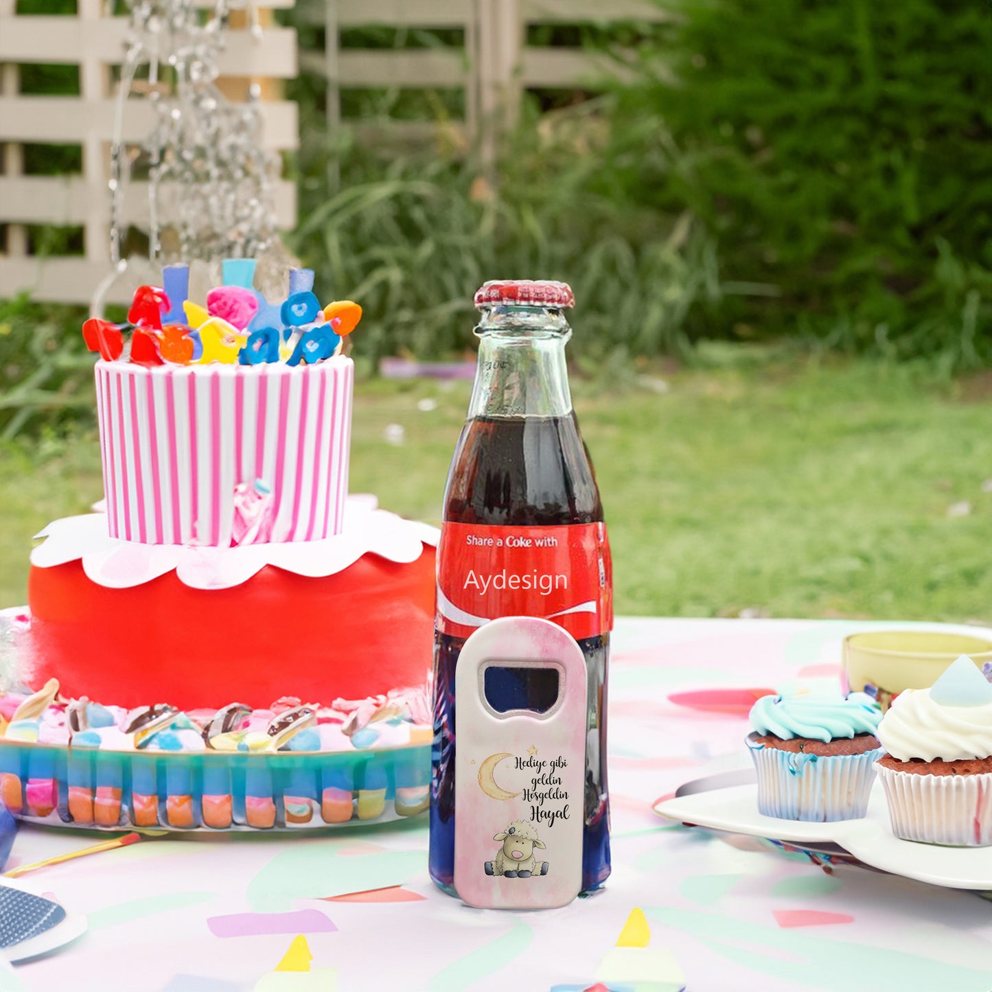 Kuzu ve Ay Temalı Plastik Açacak Magnet | Doğumgünü, Babyshower, Diş Buğdayı ve Sünnet Organizasyonlarınızın Unutulmaz Hatırası!