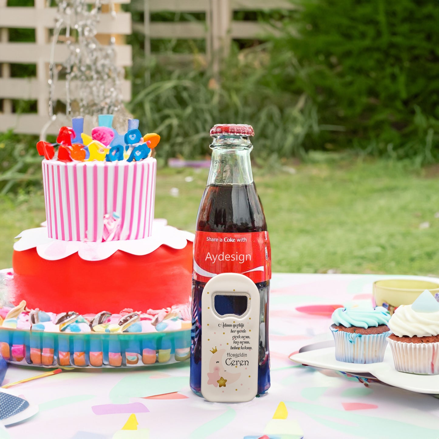 Gold Puanlı Pembe Ay ve Yıldız Temalı Plastik Açacak Magnet | Doğumgünü, Babyshower, Diş Buğdayı ve Sünnet Organizasyonlarınızın Unutulmaz Hatırası!