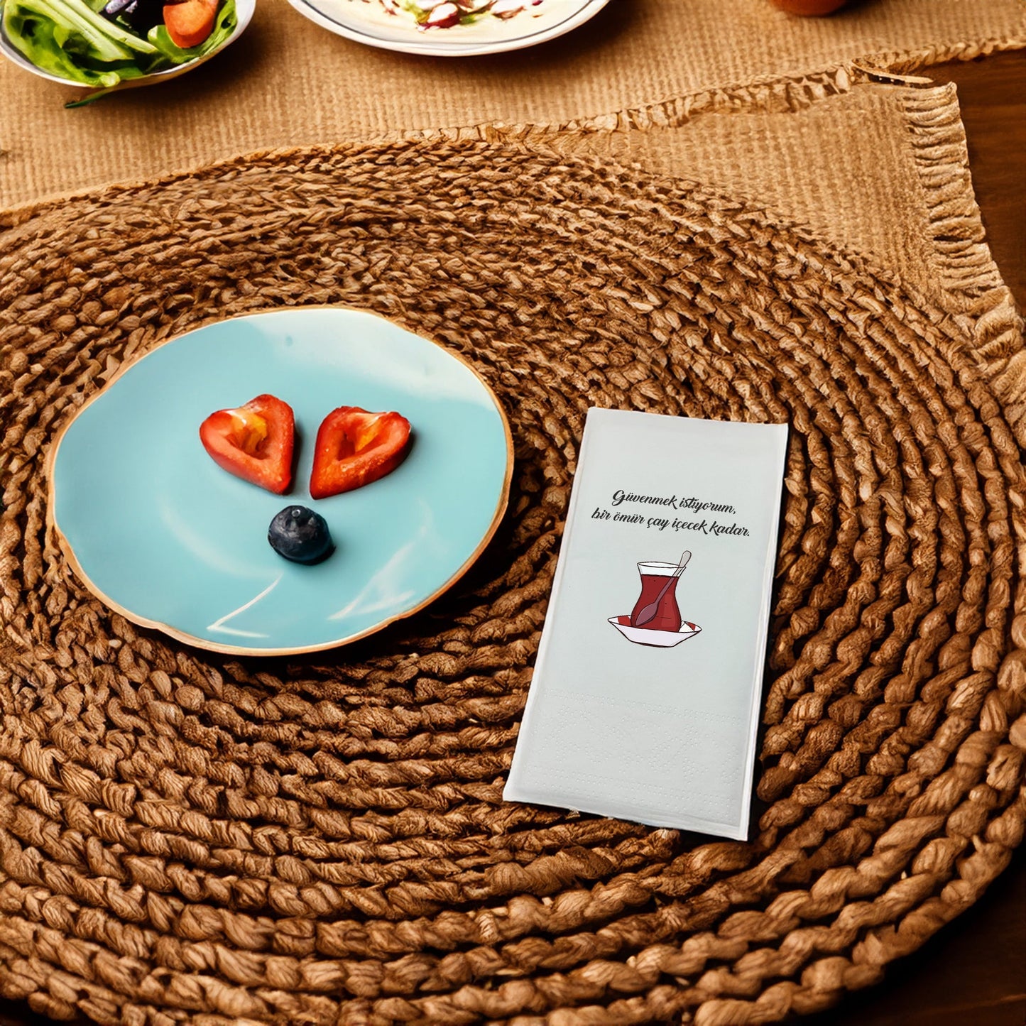 "Güvenmek İstiyorum Bir Ömür Çay İçecek Kadar..." Baskılı Peçeteler - AyDesign.com.tr