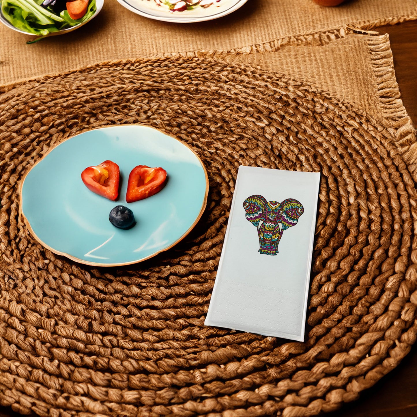 "Fil Mandala" Baskılı Peçeteler - AyDesign.com.tr