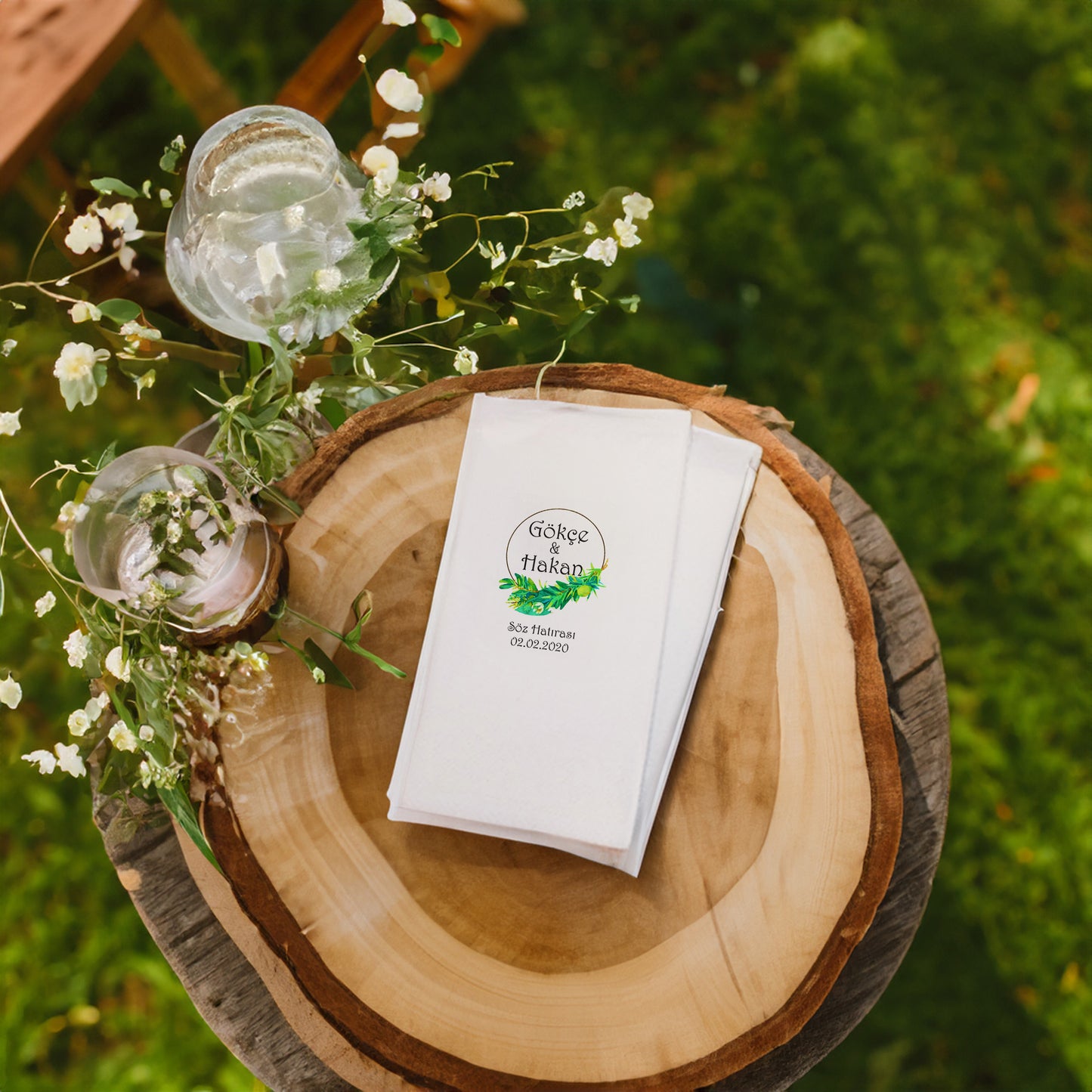 Zeytin Dalı Çerçeveli Özel Gün Peçetesi