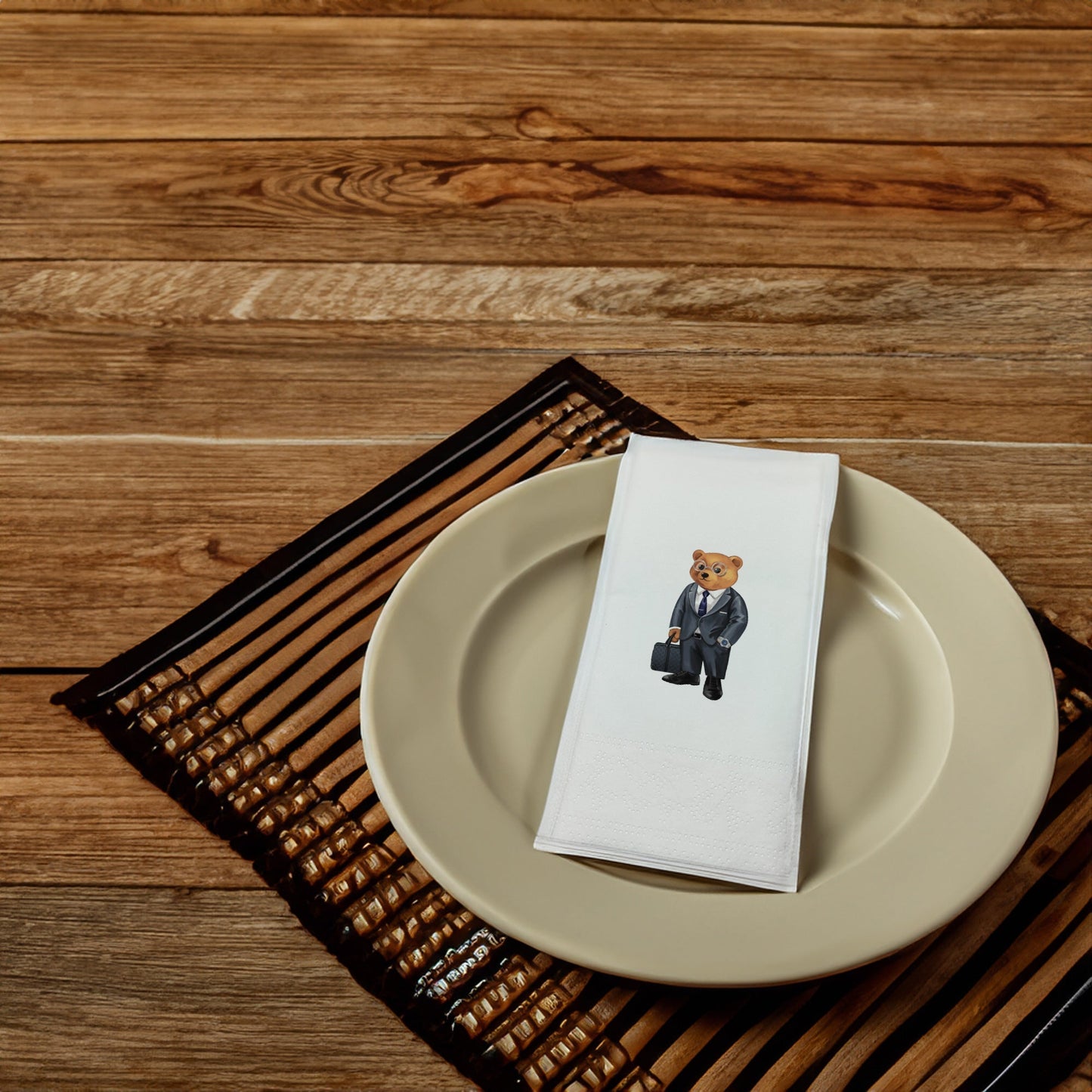 CEO Ayıcık Baskılı Kağıt Peçete 33x33 cm Solventsiz, Çift Katlı, İpeksi Dokulu – Kidzia