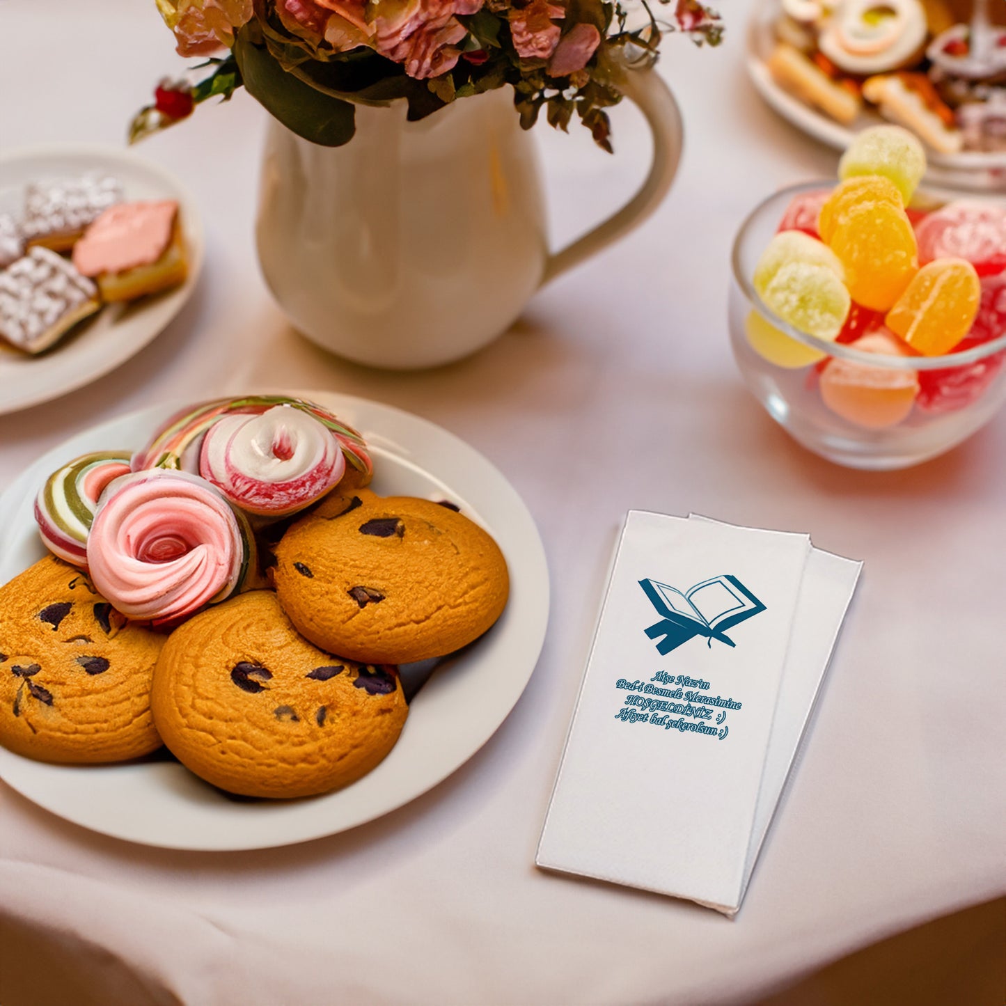 Rahle Ve Kuran Temalı Baskılı Peçeteler - AyDesign.com.tr