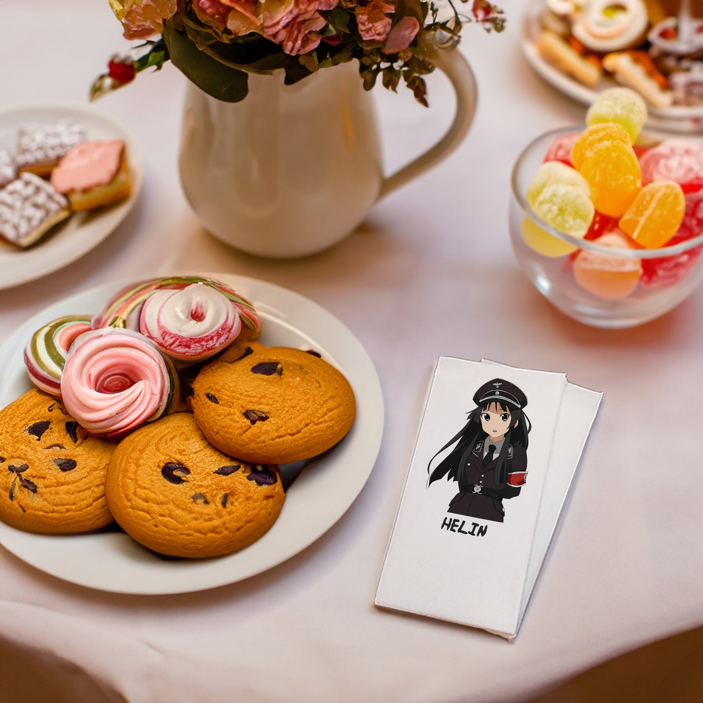 Polis Anime Temalı Baskılı Peçeteler - AyDesign.com