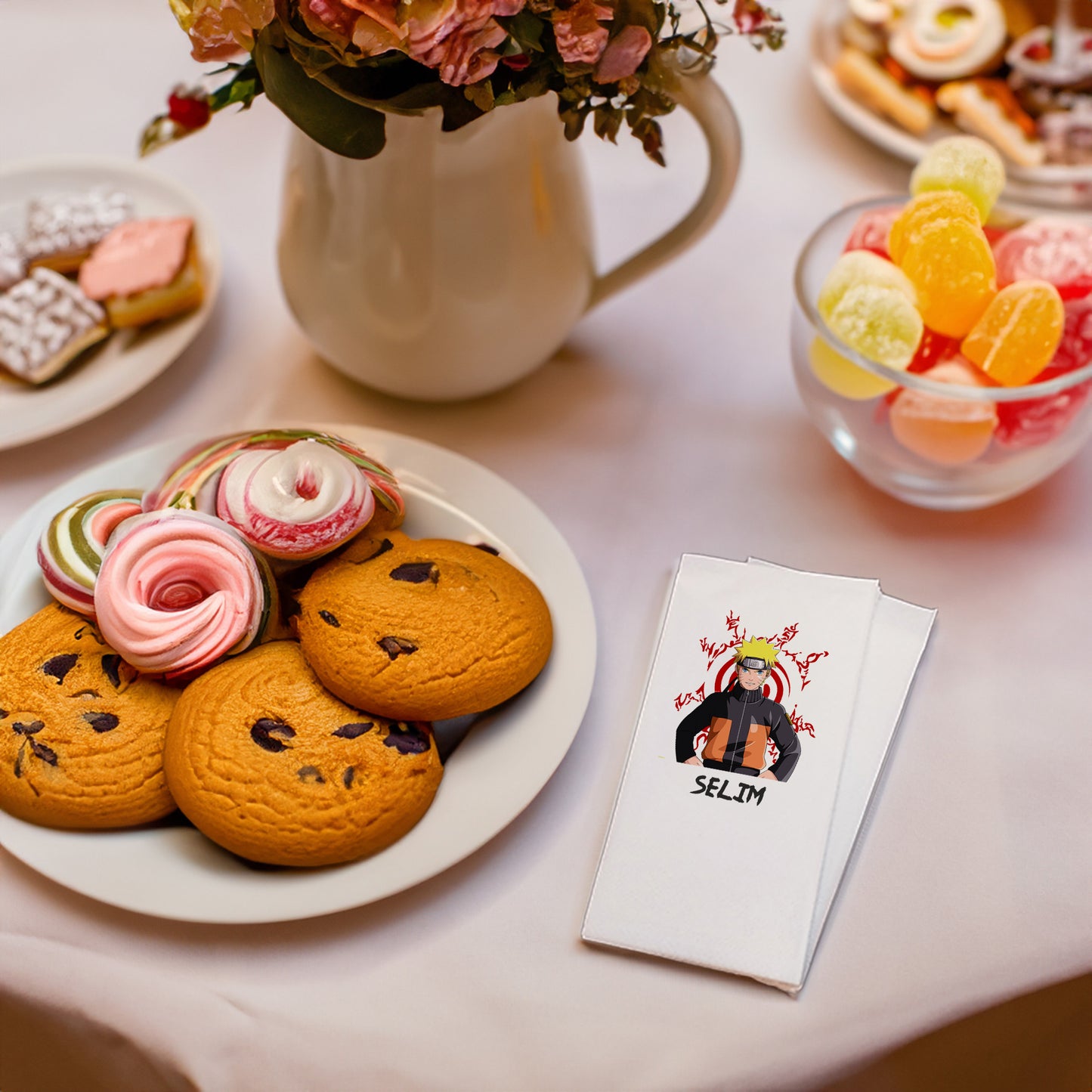 Erkek Anime Baskılı Peçeteler - AyDesign.com