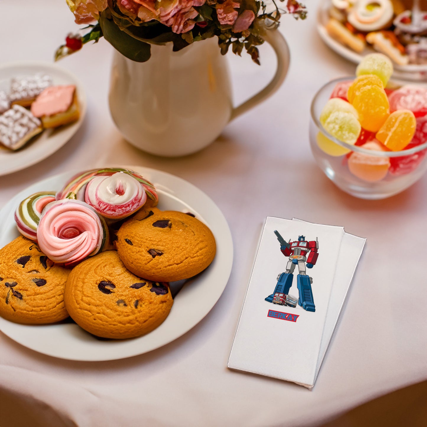 Renkli Robot Temalı Baskılı Peçeteler - AyDesign.com