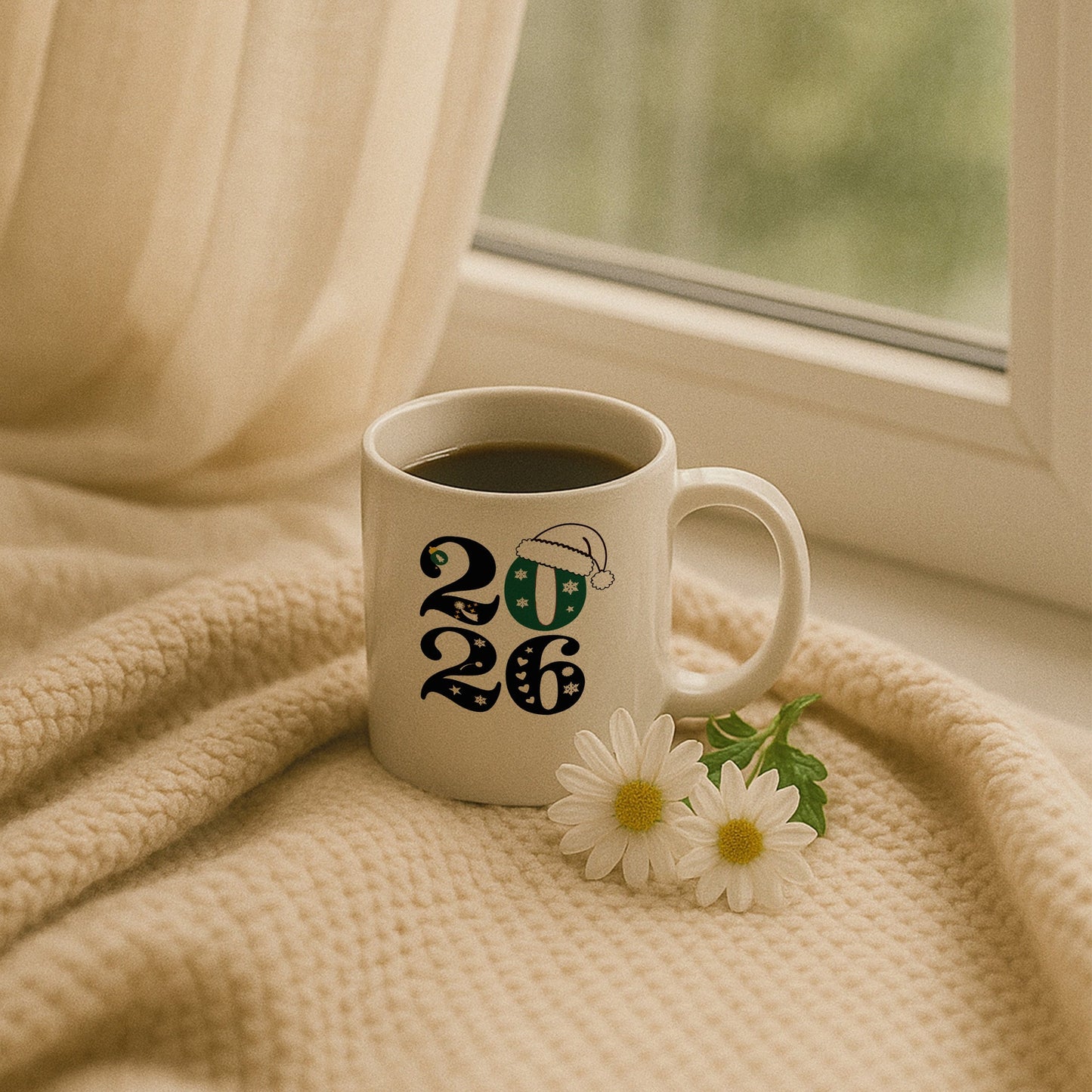 2026 Yılbaşı Temalı Şık Tasarım Baskılı Hediyelik Kupa