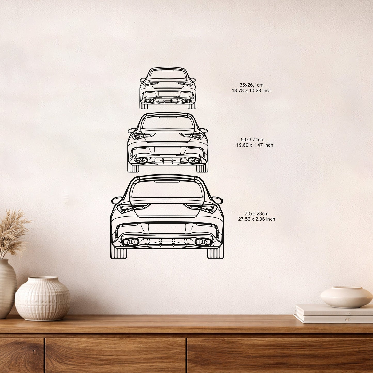 2023 Mercedes CLA Arka Görünüm Metal Tablo - Lüks Araç Duvar Dekoru