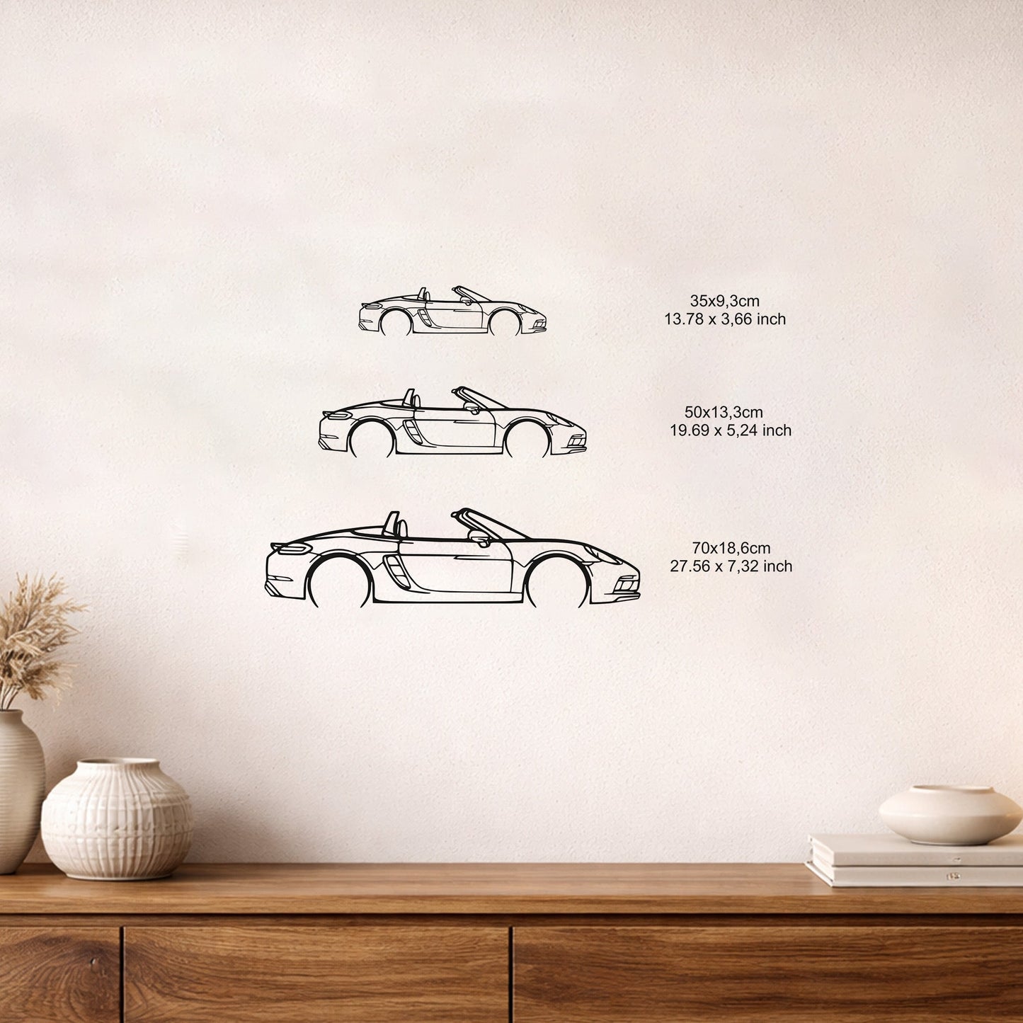 Porsche 718 Boxster GTS Metal Duvar Tablosu Minimalist Dekor