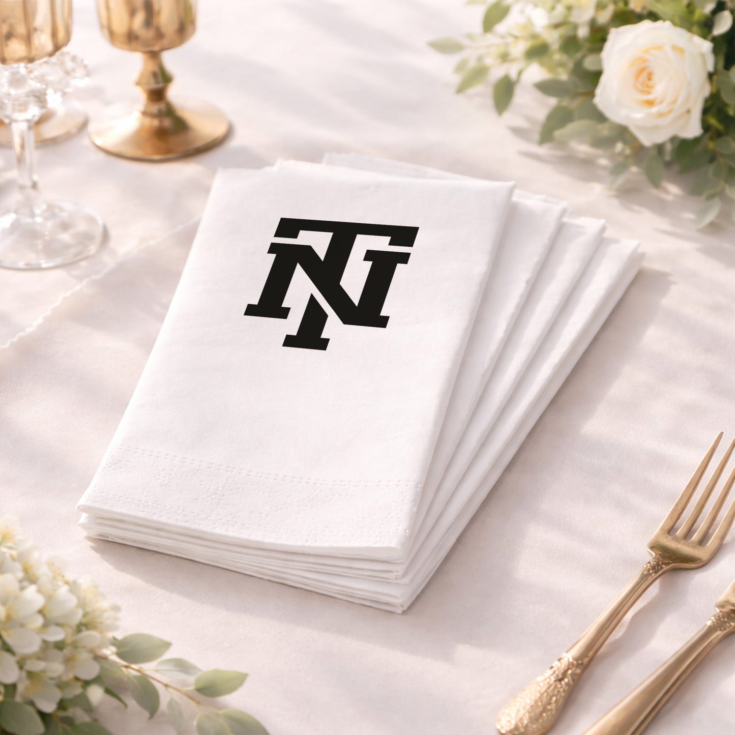 TN Baş Harfli Logolu Modern Baskılı Organizasyon Peçetesi