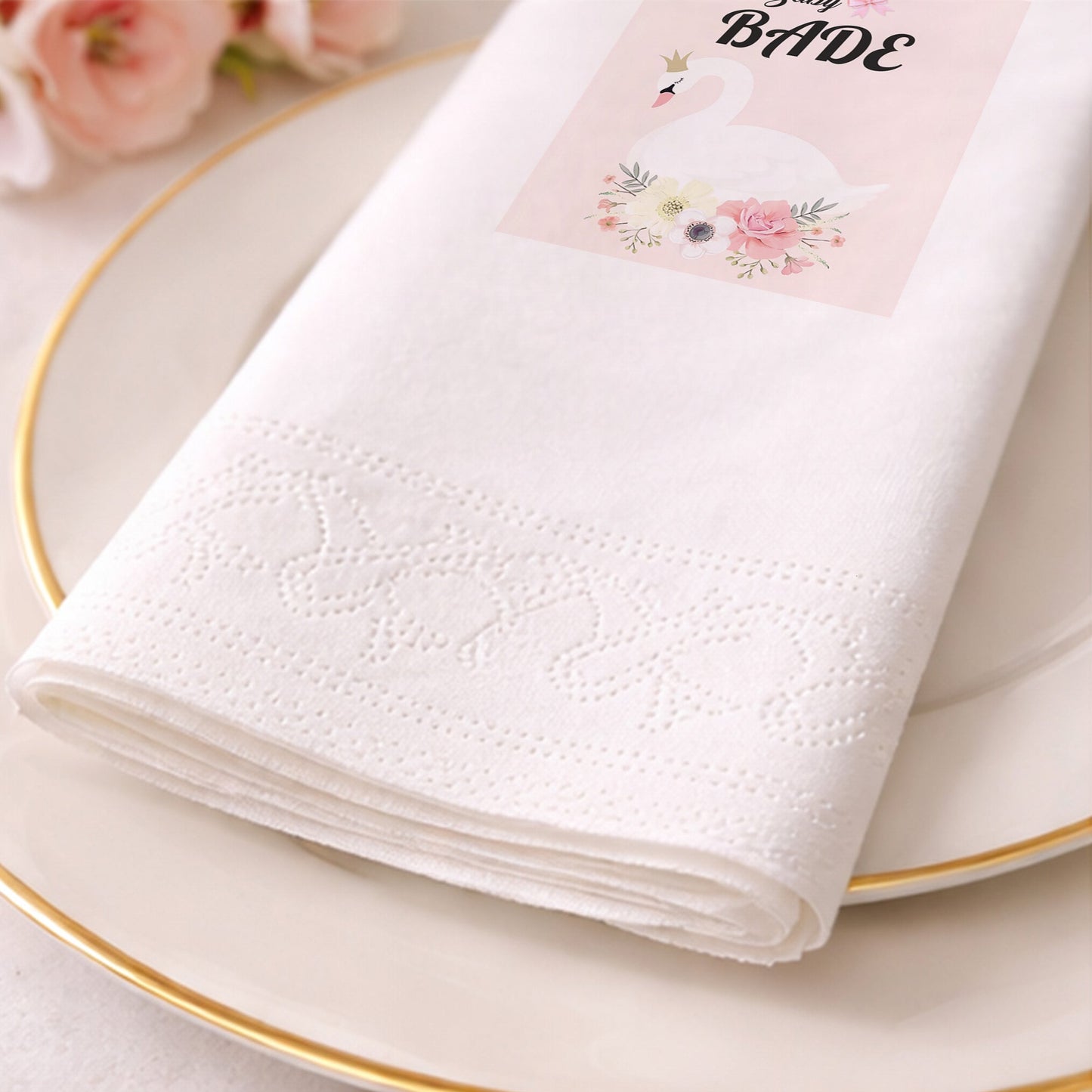 Balonlu Ayıcık Temalı Kız Bebek Doğum Günü Peçetesi