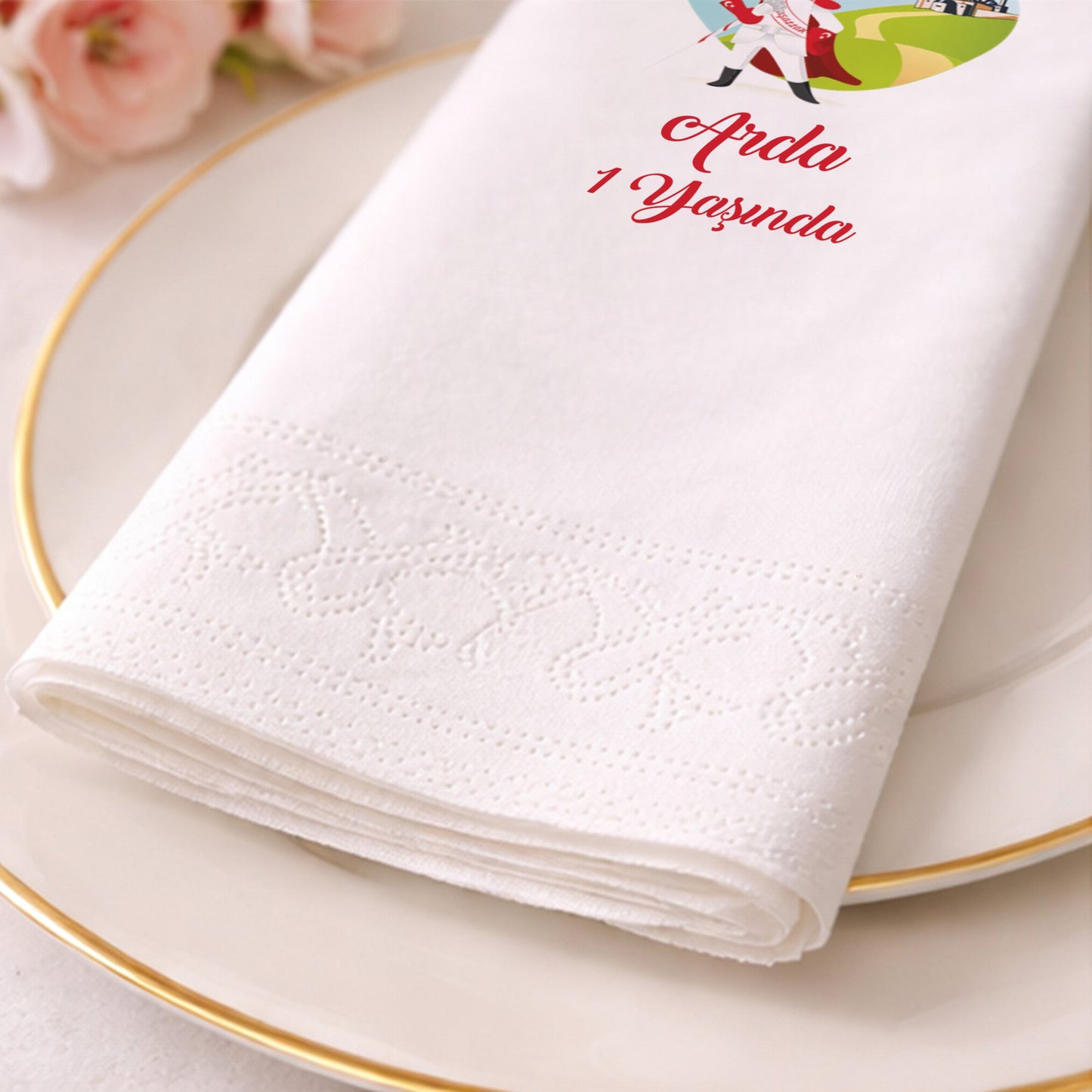 Arda 1 Yaşında Sünnet ve Doğum Günü Temalı Figürlü Peçete