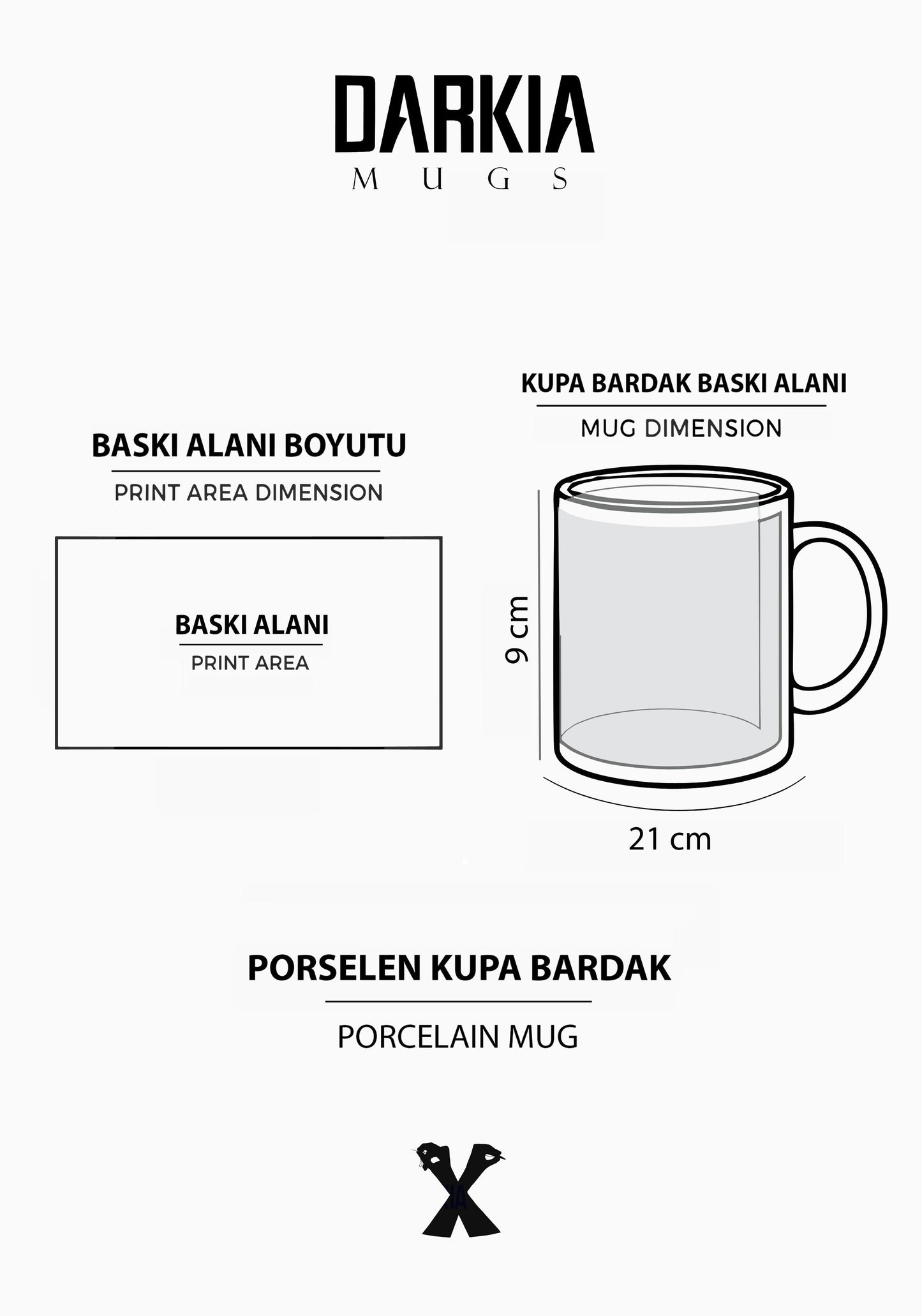 Amerika Bayrağı Baskılı Porselen Kupa