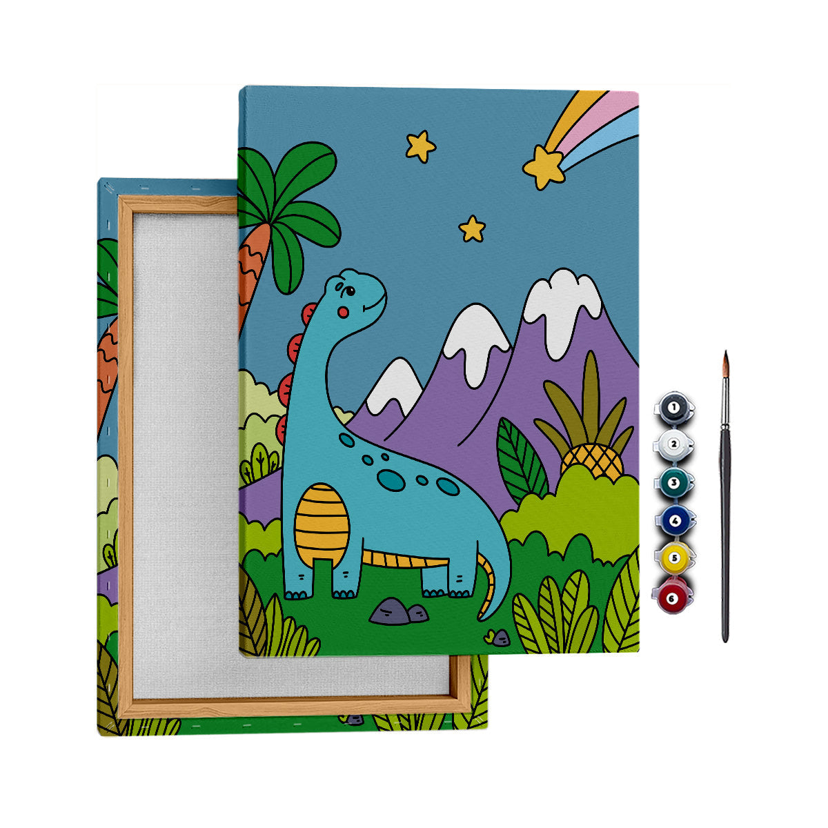 Gökyüzünü İzleyen Dino - 25x35cm - Boyama Tablo
