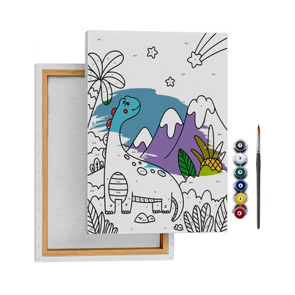 Gökyüzünü İzleyen Dino - 25x35cm - Boyama Tablo