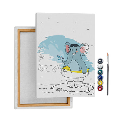 Yüzen Fil - 25x35cm - Boyama Tablo
