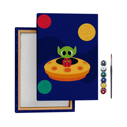 Sevimli UFO - 25x35cm - Boyama Tablo