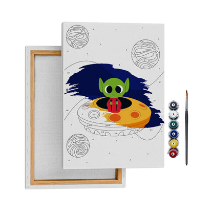 Sevimli UFO - 25x35cm - Boyama Tablo