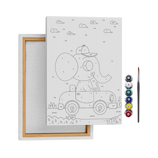 Şoför Fil - 25x35cm - Boyama Tablo