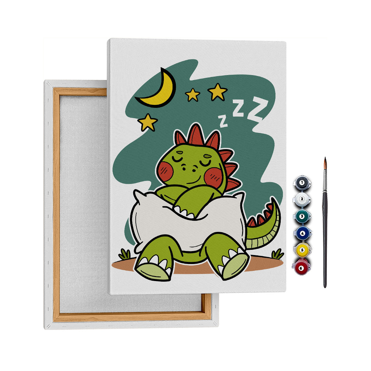 Uykucu Dino - 25x35cm - Boyama Tablo