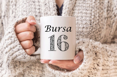 Bursa 16 Baskılı Porselen Kupa