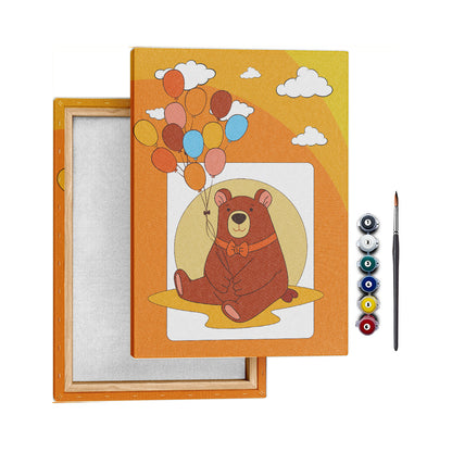 Baloncu Ayı - 25x35cm - Boyama Tablo
