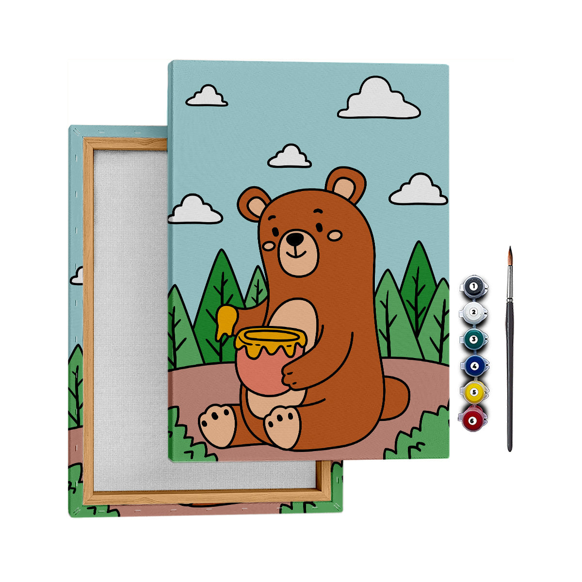 Obur Ayı - 25x35cm - Boyama Tablo