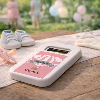 Pembe Balon Temalı Hoş Geldin Bebek Magnet Açacak | İsimli Kız Bebek Hediyelik