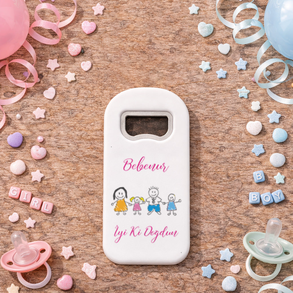 Kişiye Özel Aile Çizimli Magnet Açacak | İyi Ki Doğdun Hediyelik