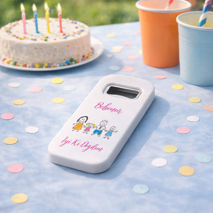 Kişiye Özel Aile Çizimli Magnet Açacak | İyi Ki Doğdun Hediyelik