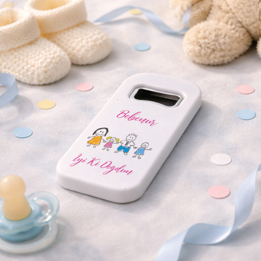 Kişiye Özel Aile Çizimli Magnet Açacak | İyi Ki Doğdun Hediyelik