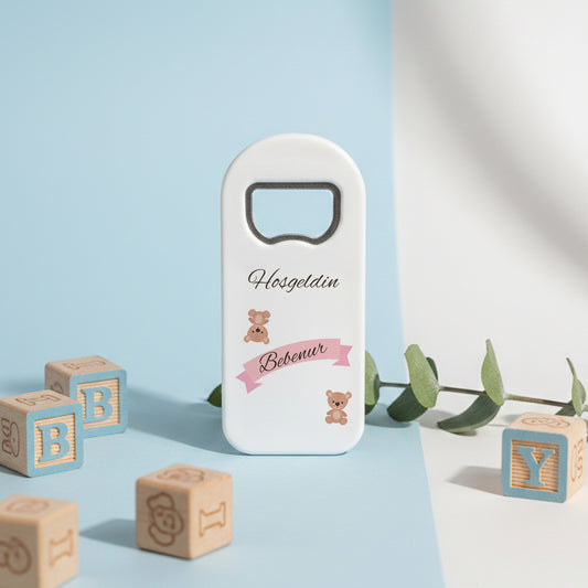 Hoşgeldin Bebek İsimli Magnet Açacak | Ayıcık Temalı Hediyelik