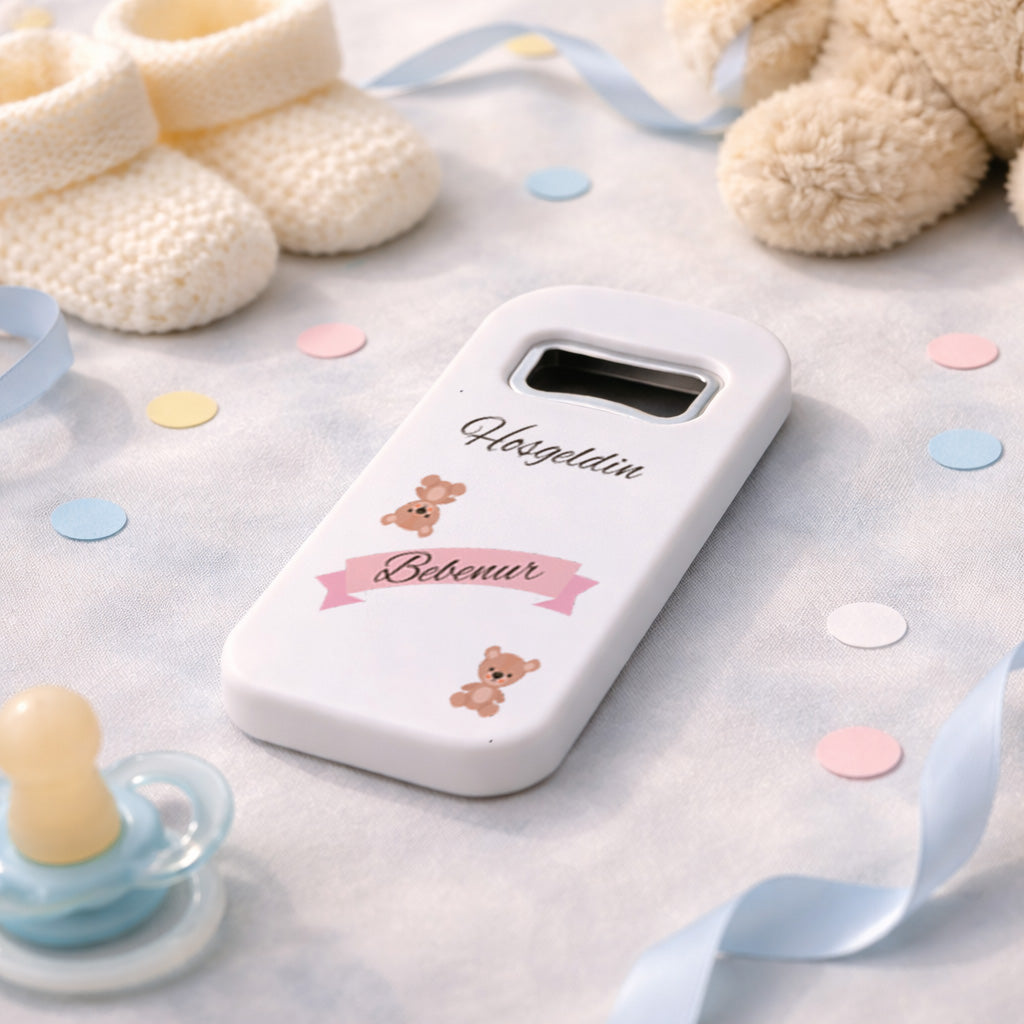 Hoşgeldin Bebek İsimli Magnet Açacak | Ayıcık Temalı Hediyelik