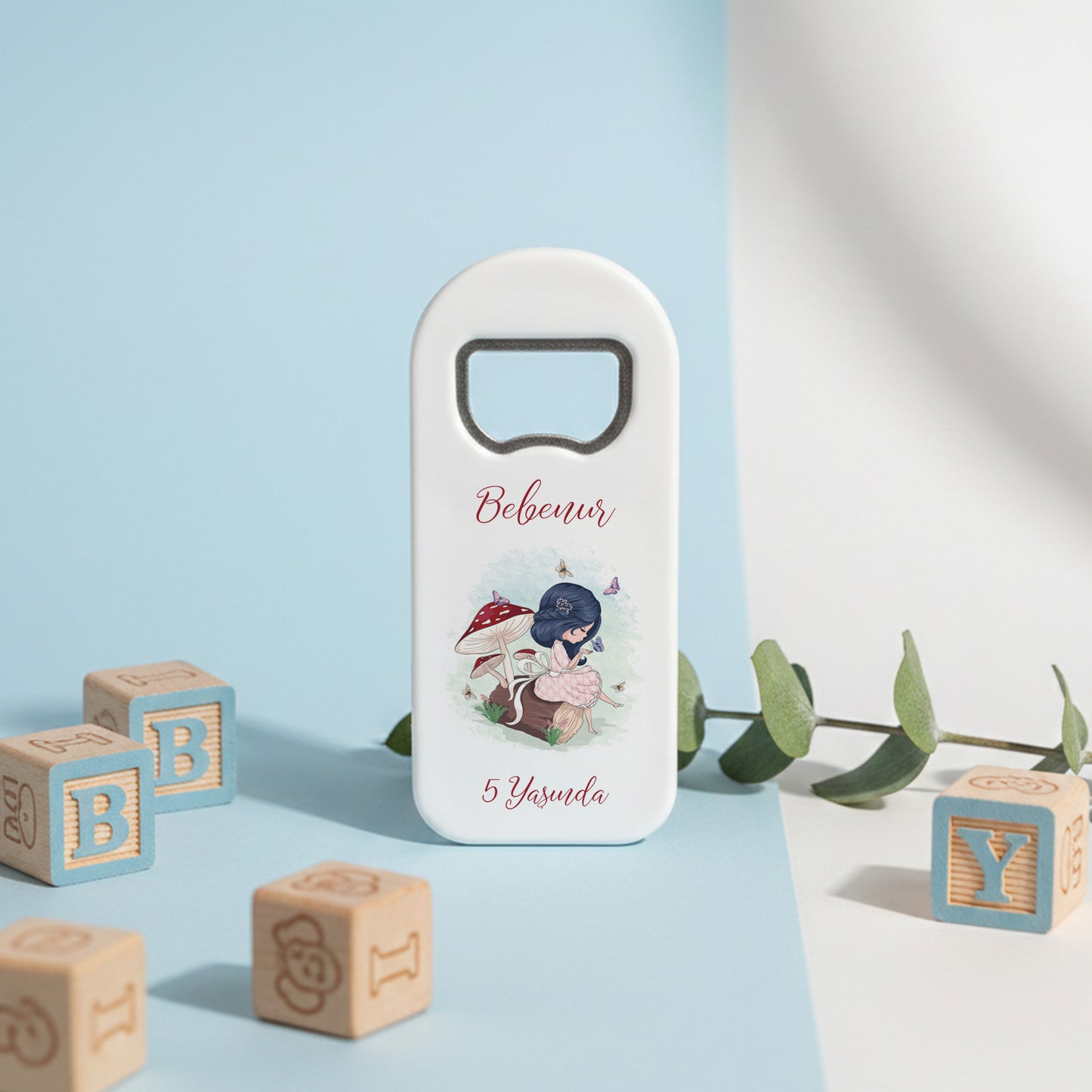 Kişiye Özel Peri Masalı Temalı Bebek Açacak Magnet | Kız Çocuk Doğum Günü Hediyelik