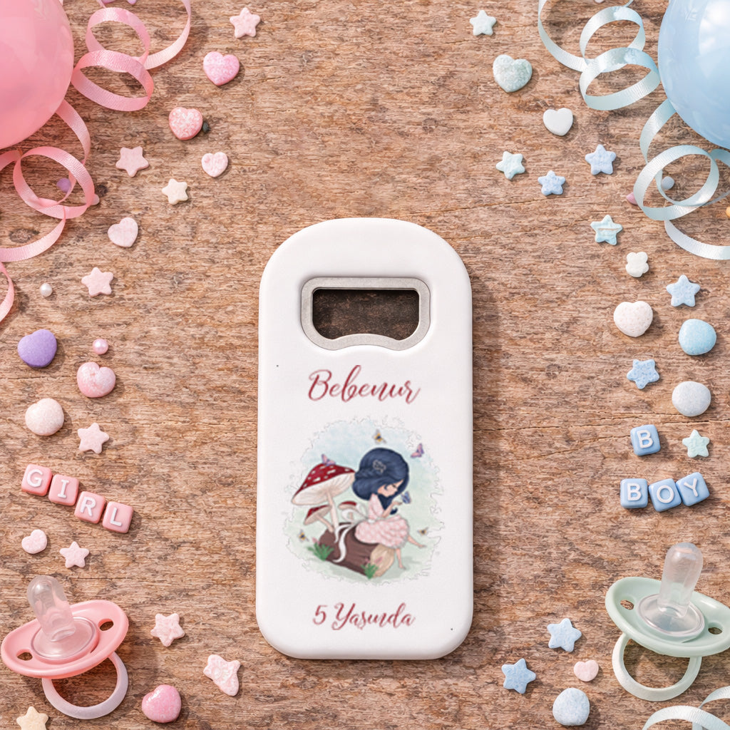 Kişiye Özel Peri Masalı Temalı Bebek Açacak Magnet | Kız Çocuk Doğum Günü Hediyelik