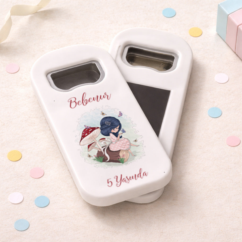 Kişiye Özel Peri Masalı Temalı Bebek Açacak Magnet | Kız Çocuk Doğum Günü Hediyelik