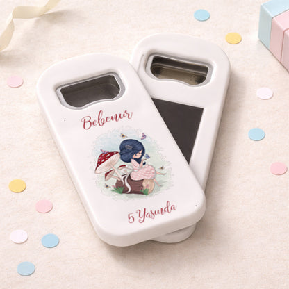 Kişiye Özel Peri Masalı Temalı Bebek Açacak Magnet | Kız Çocuk Doğum Günü Hediyelik