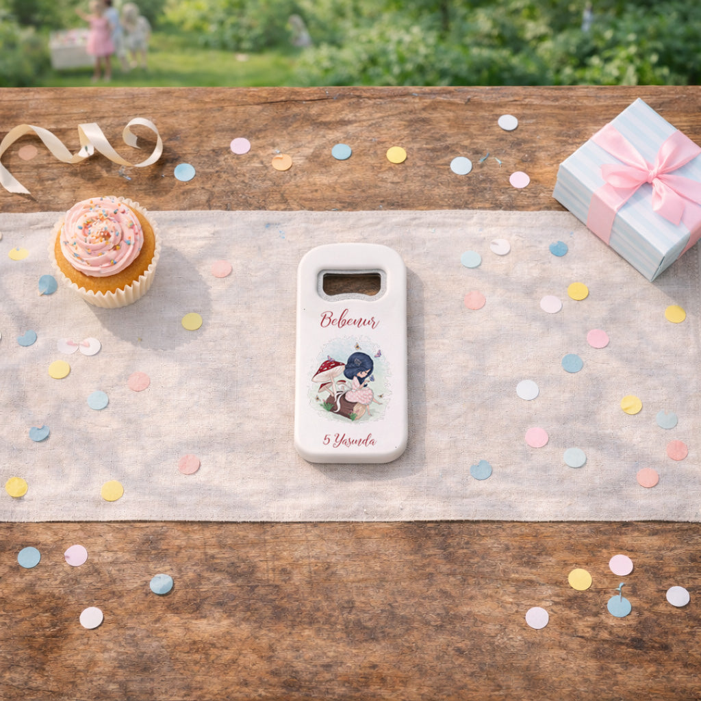 Kişiye Özel Peri Masalı Temalı Bebek Açacak Magnet | Kız Çocuk Doğum Günü Hediyelik