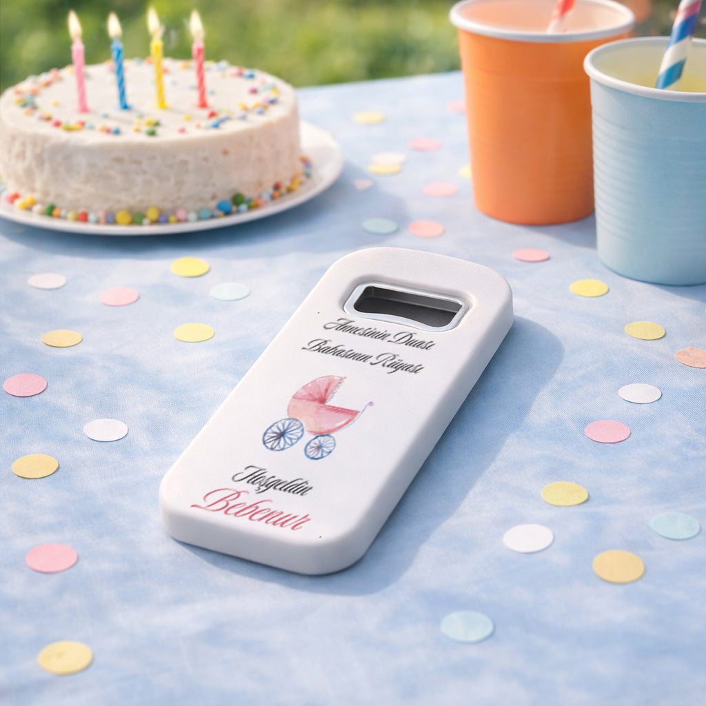 Kişiye Özel Yazılı Bebek Açacak Magnet | Anlamlı Kız Bebek Hediyelik