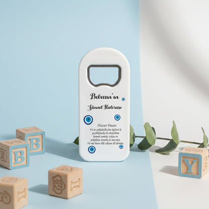 Kişiye Özel Nazar Boncuklu Sünnet Açacak Magnet | Sade Sünnet Mevlidi Hediyelik