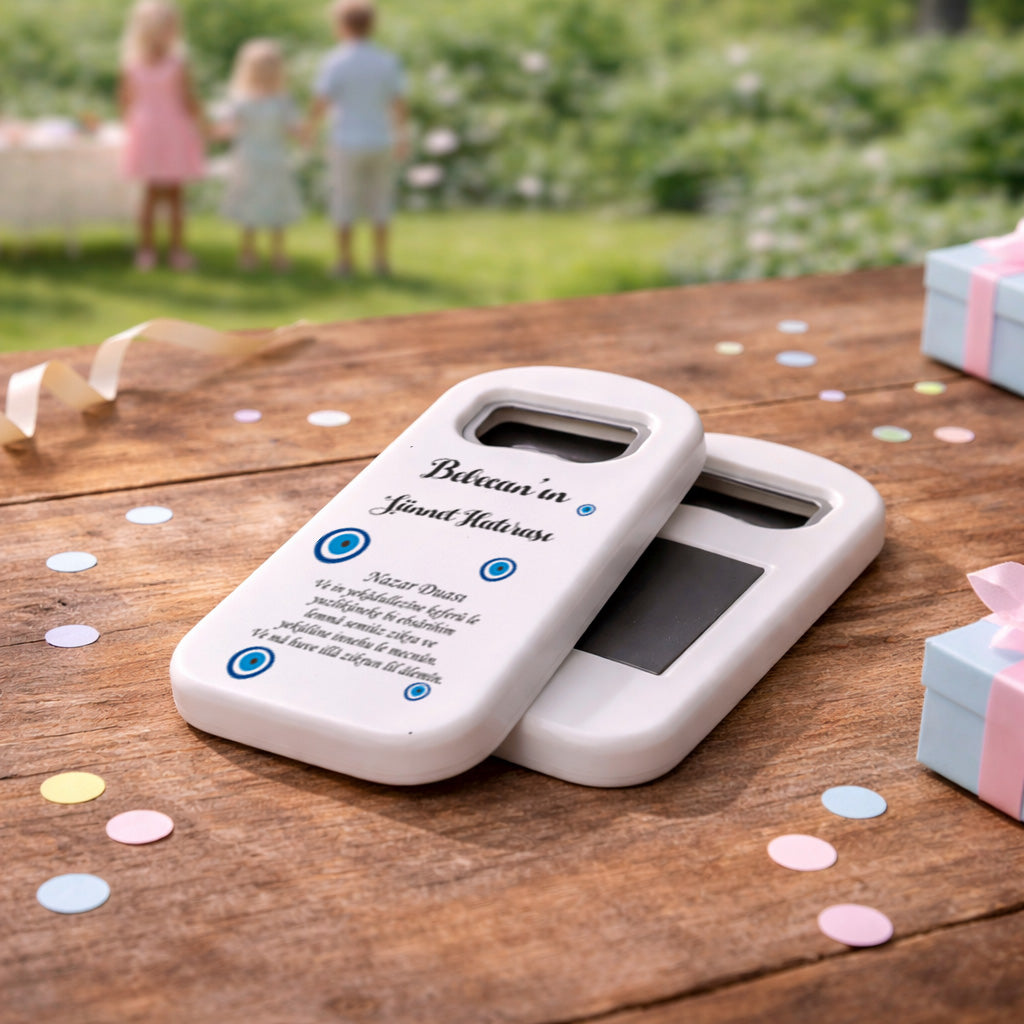 Kişiye Özel Nazar Boncuklu Sünnet Açacak Magnet | Sade Sünnet Mevlidi Hediyelik