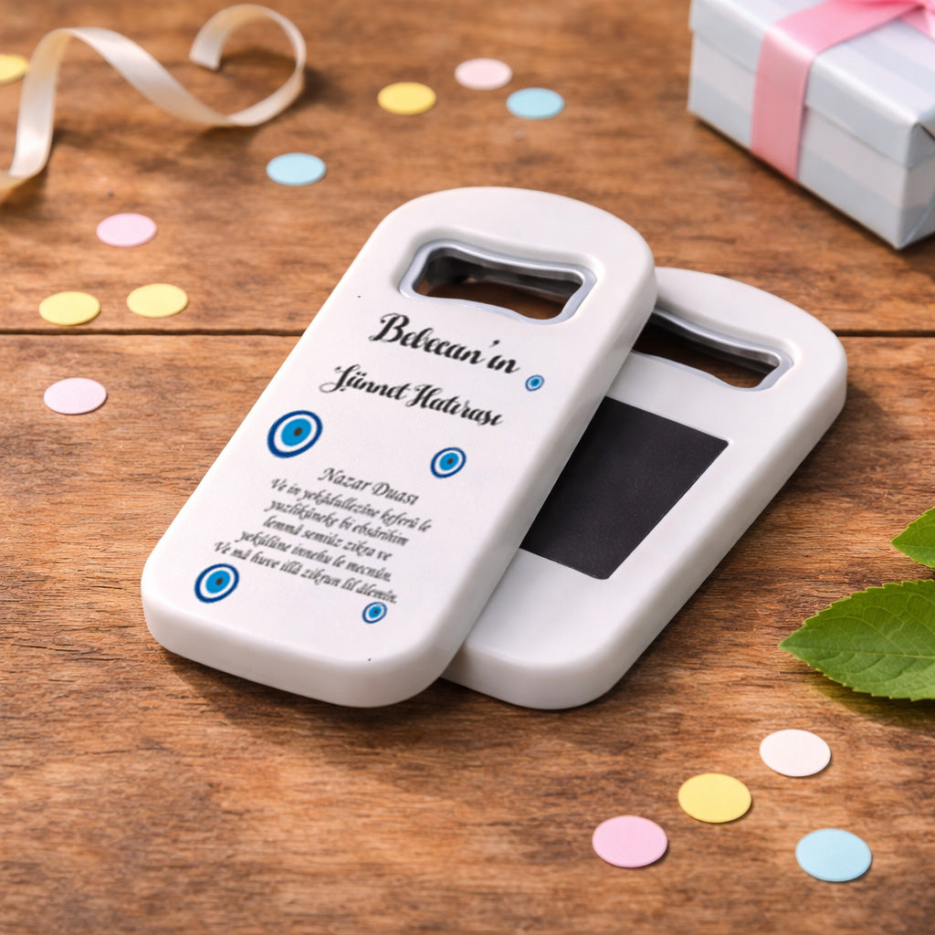 Kişiye Özel Nazar Boncuklu Sünnet Açacak Magnet | Sade Sünnet Mevlidi Hediyelik