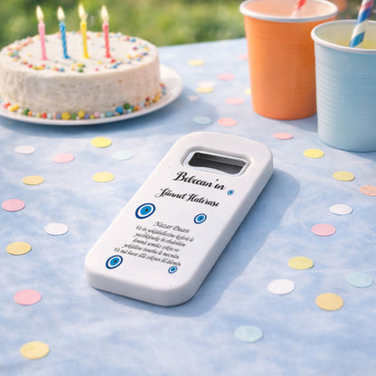 Kişiye Özel Nazar Boncuklu Sünnet Açacak Magnet | Sade Sünnet Mevlidi Hediyelik