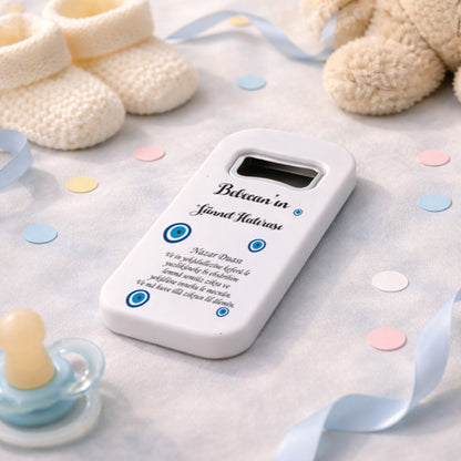 Kişiye Özel Nazar Boncuklu Sünnet Açacak Magnet | Sade Sünnet Mevlidi Hediyelik